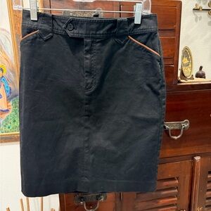 Ralph Lauren Black Pencil Skirt with Orange Accents